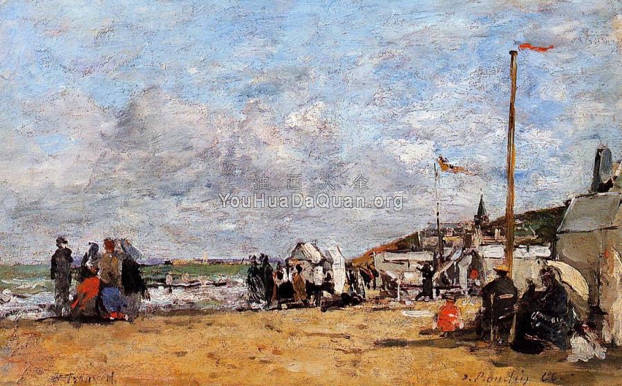 Trouville, Beach Scene - 尤金·布丹